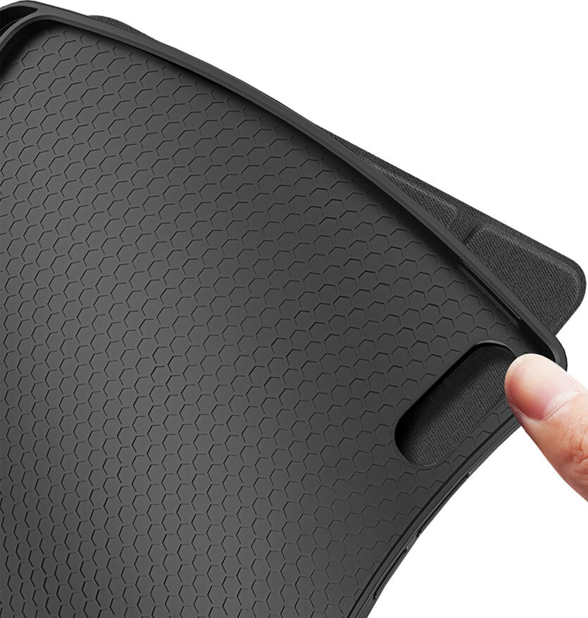 DUX DUCIS Domo Smart Folio Case for Samsung Galaxy Tab S11 Ultra, Synthetic PU Leather Tri-fold Stand Cover with Auto Wake/Sleep, Shockproof Black