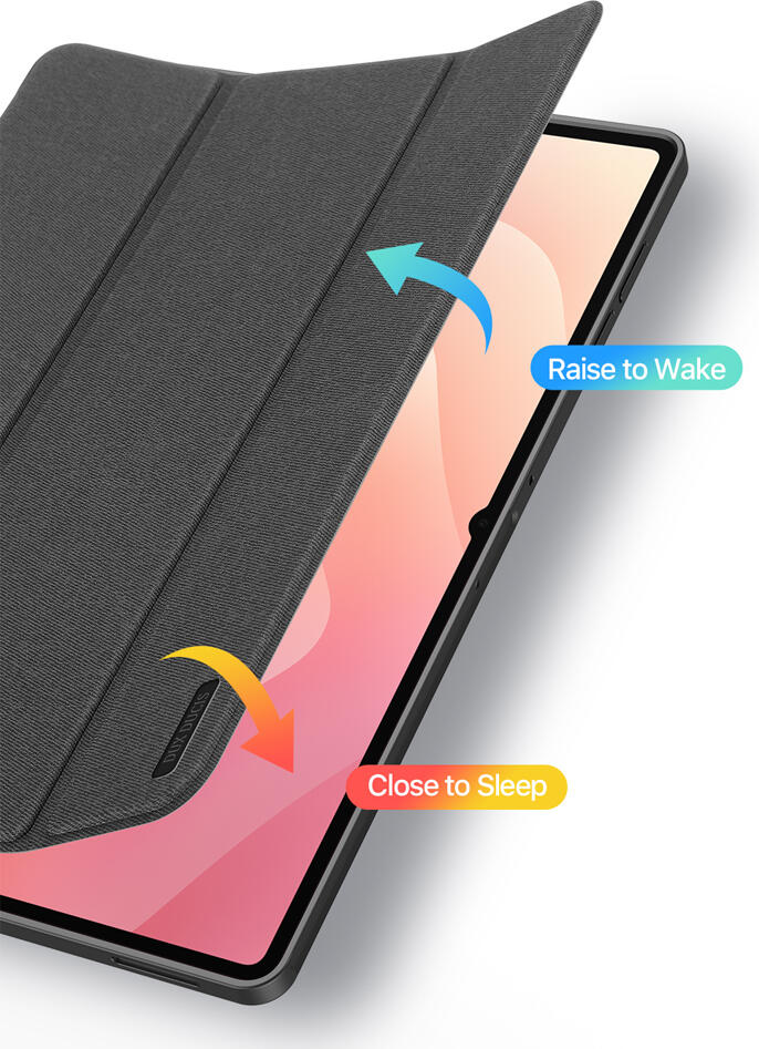 DUX DUCIS Domo Smart Folio Case for Samsung Galaxy Tab S11 Ultra, Synthetic PU Leather Tri-fold Stand Cover with Auto Wake/Sleep, Shockproof Black