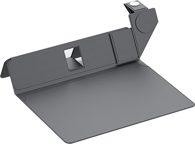 DUX DUCIS AirQ Wireless Charging Laptop Sleeve, 15.3-16.2 inch, Premium PU Leather, Magnetic Wireless Charger, Ergonomic Stand, Grey