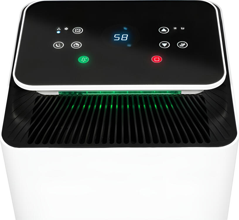 Noveen DH5000 X-Line Dehumidifier, 10L/Day Capacity, 2.5L Tank with Auto Stop, Continuous Drainage, Touch Control, Carbon Filter, White