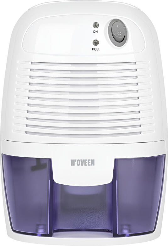 NOVEEN DH300 Mini Dehumidifier, 500ml Tank, 250ml/Day Efficiency, 10-20m2 Coverage, 22.5W, White, Portable Anti-Mold and Musty Smell Device