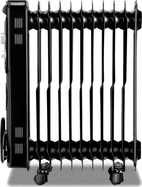 Raf R.1129B Oil Radiator 2900W, 11 Sections, Integrated Turbo Fan for Fast Heating, Floor Standing Heater for Home and Office, Black