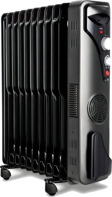 Raf Oil Radiator + Turbo Fan R.1129B, 11 Sections, 2900W, Black