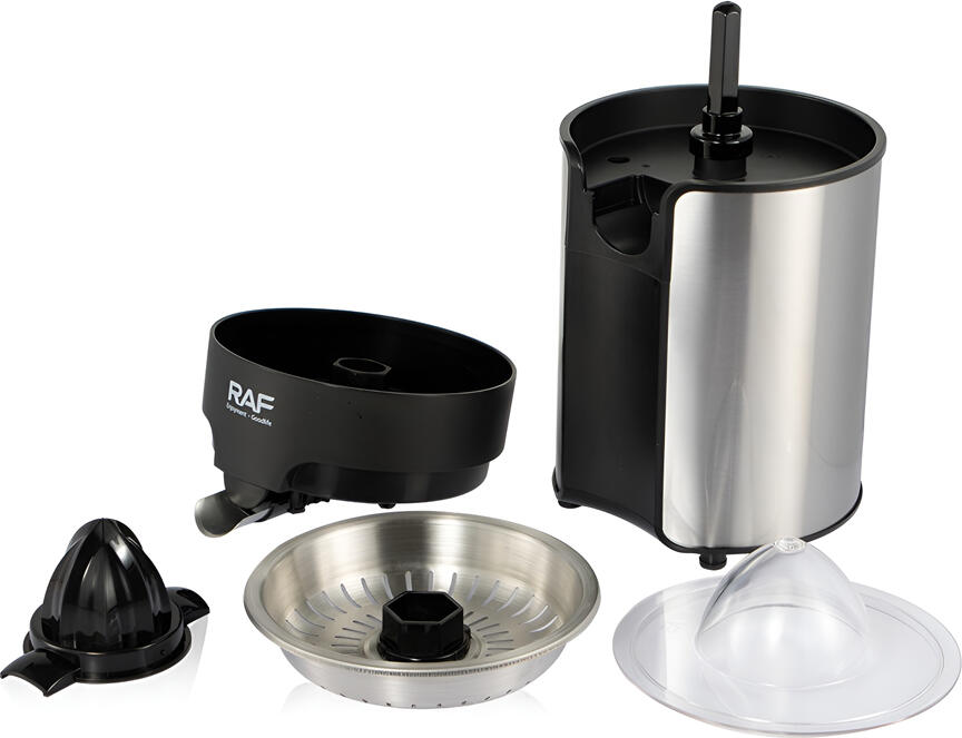 Sforator de citrice electric Raf R.624, 100W, Capacitate 0.3L, Rotire Bidirectionala, Otel Inoxidabil si PP, Design Compact, Negru
