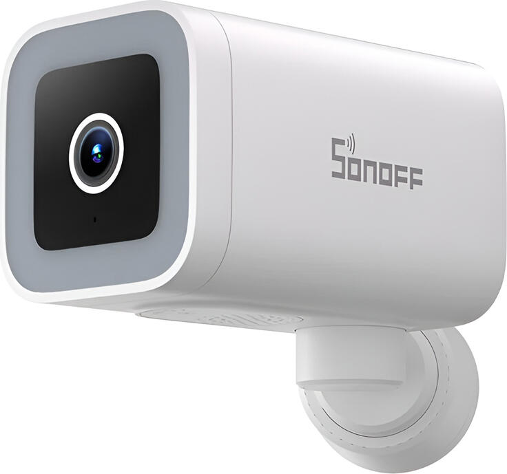 Sonoff CAM-B1P 2K Smart Security Camera, 108° Wide Angle, 180° Motorized Rotation, Full-Color Night Vision, AI Human Detection, IP65 Waterproof, White