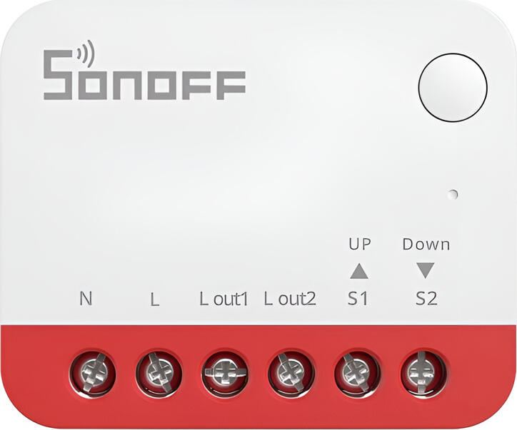Sonoff MINI-ZBRBS Zigbee 3.0 Smart Roller Shutter Switch, 100-240V AC, 480W, 0-100% Positioning, Voice Control for Blinds and Curtains, White
