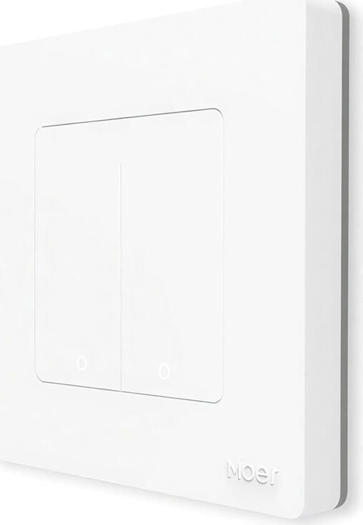 Moes Zigbee Star Ring Smart Push Button Swicth 2 Gang CR2032, White