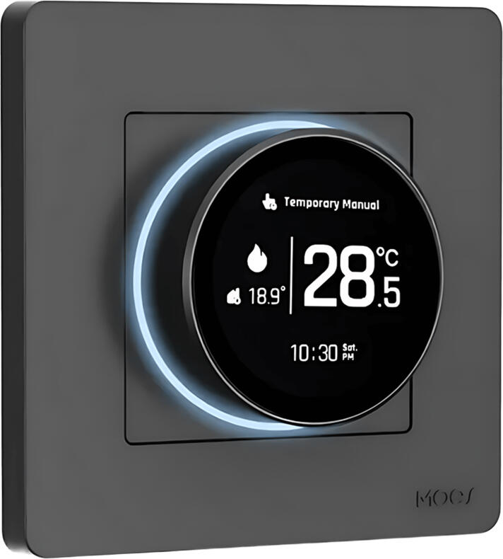 Moes ZigBee Star Ring Smart Thermostat Temperature Controller Electric Floor Heating 16A, Grey