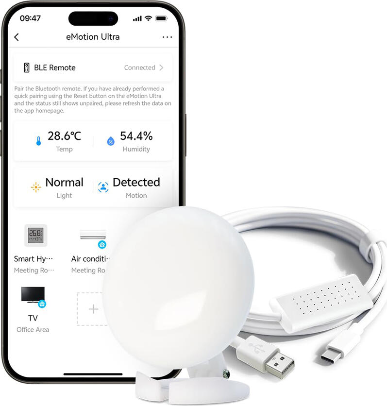 Датчик присутствия LinknLink eMotion Ultra радар 60ГГц mmWave, ИК-бластер 360°, BLE хаб на 20 устройств, поддержка MQTT Home Assistant, Alexa, Google Home