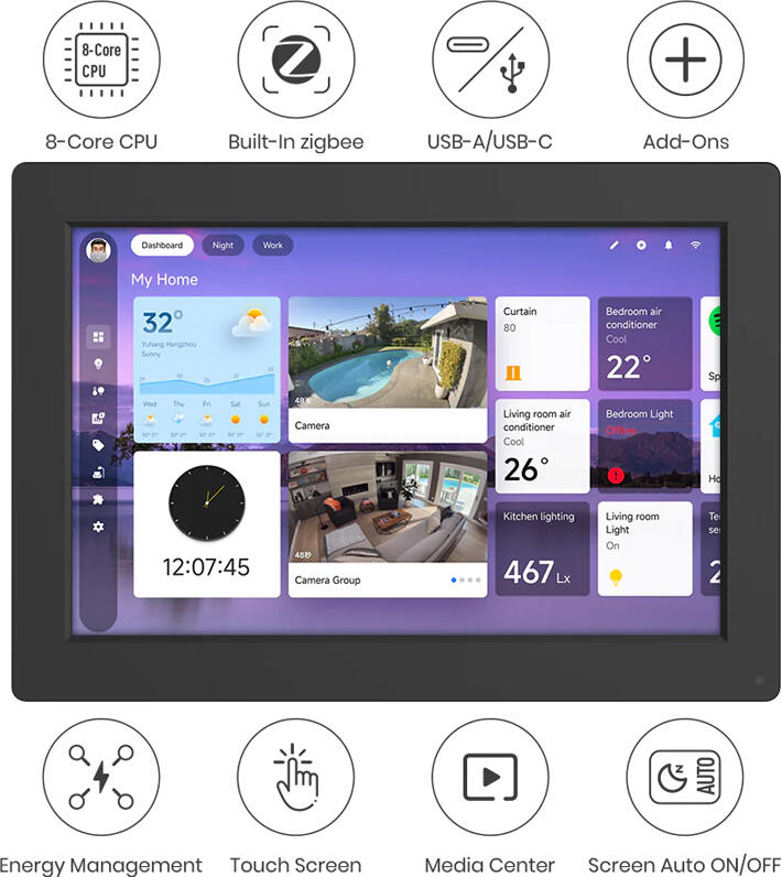 LinknLink ISG Display Max Smart Home Hub, 10-inch Touchscreen, 4GB RAM, 32GB Storage, Home Assistant OS, Zigbee 3.0, Matter, WiFi, Bluetooth