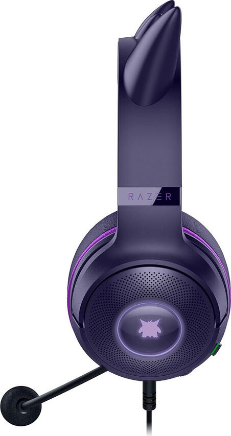 Razer Kraken Kitty V2 Pokemon Gengar Edition Gaming Headset with Razer Chroma RGB, 7.1 Surround Sound, THX Spatial Audio, HyperClear Cardioid Mic, Hybrid Ear Cushions
