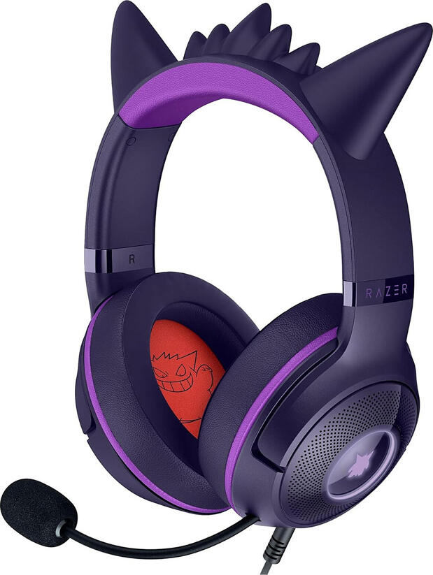 Razer Kraken Kitty V2 Pokemon Gengar Edition Gaming Headset with Razer Chroma RGB, 7.1 Surround Sound, THX Spatial Audio, HyperClear Cardioid Mic, Hybrid Ear Cushions