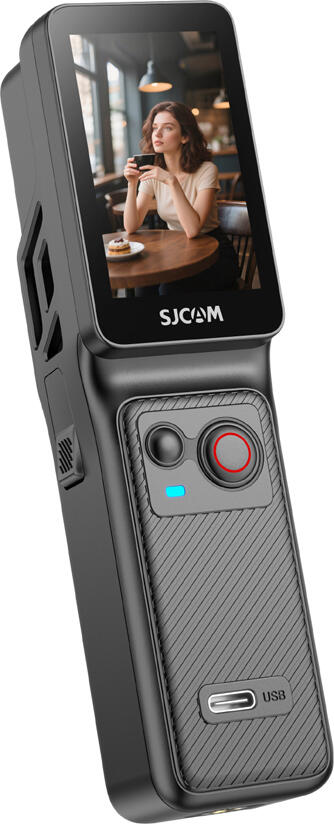 SJCAM Action Camera C400, Sixaxis Gyro Stabilizer, 30m with Waterproof Case, 4K30fps, Screen: 229" rotate touch screen + 13", Black