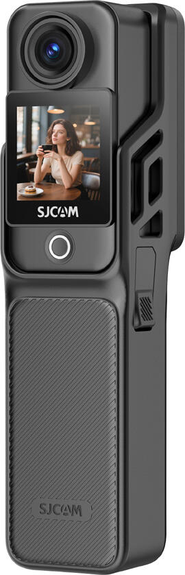Camera Action SJCAM C400 4K, 16MP, FOV 154°, Stabilizare Giro Six-axis, Dual Touch Screen, Impermeabila 30m, WiFi, Mod Webcam, cu Maner