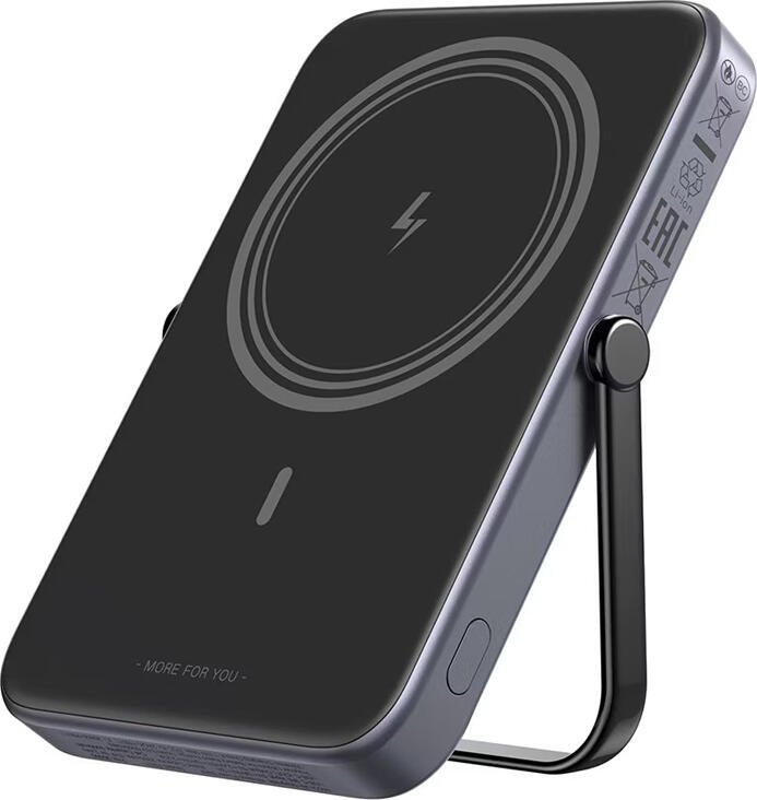 Power Bank Magnetic Wireless UGREEN Uno 5000mAh PB571, Incarcare Rapida USB-C PD 20W, Wireless Qi 7.5W, Compatibil MagSafe, Ecran TFT, Suport pliabil