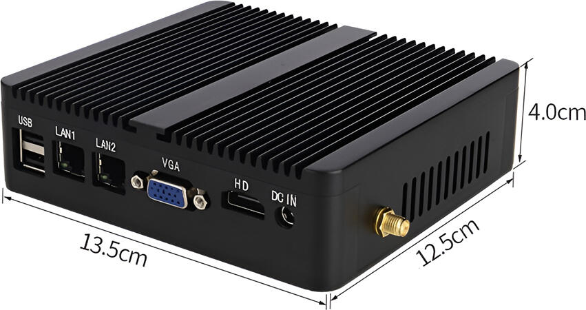 NO Brand Mini Industrial PC, Celeron N2830 8GB RAM 256GB SSD, Dual Gigabit LAN, 2x COM ports, 6x USB ports, VGA + HDMI, WiFi