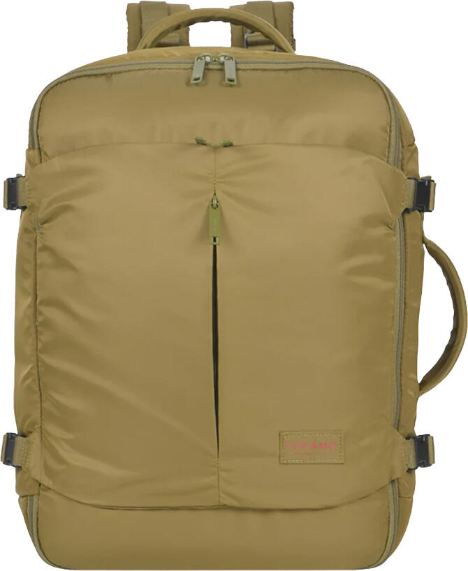 Rucsac de Calatorie Tucano Tugo ML pentru Laptop pana la 17.3 inch, Capacitate 28L, Nailon Reciclat Rezistent la Apa, Bagaj de Cabina, Verde