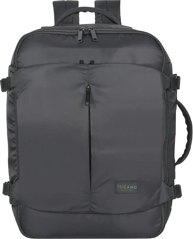 Tucano Tugo' ML Premium Cabin Laptop Backpack, Recycled Nylon, Up to 17.3 inch Laptop, 28.5L Capacity, AirTag Holder, Black Cabin Luggage