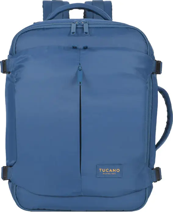 Tucano Tugò M Travel Cabin Backpack, Recycled Nylon, 23L, for 15.6 inch Laptop or 16 inch MacBook Pro, AirTag Holder, Sky-Blue