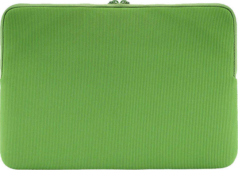Husa Laptop Tucano Colore 2 pentru MacBook 15 si 16 inch, Neopren Reciclat 4mm, Sistem Anti-Alunecare, Cusaturi Plate, Design Verde cu Rai
