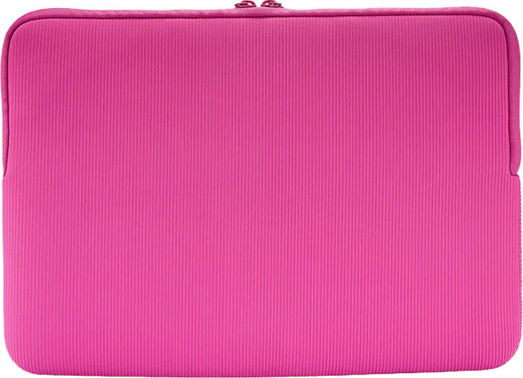 Tucano Sleeve Colore 2 Neoprene Laptop Sleeve for 13.3"-14", 4mm Thick Recycled Plastic Material, Flat-lock Seams, Anti-Slip System, Double-pull Zip, Fuchsia