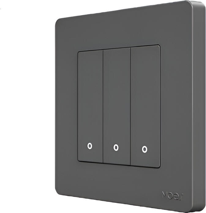 Moes Zigbee Star Ring Smart Push Button Swicth 3 Gang CR2032, Grey