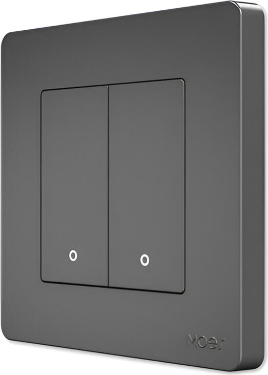 Moes Zigbee Star Ring Smart Push Button Swicth 2 Gang CR2032, Grey