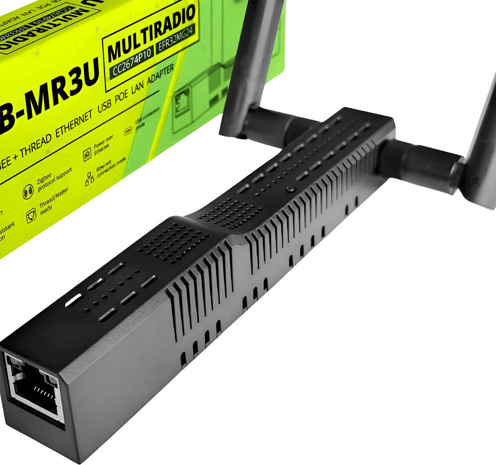 Gateway Smlight SLZB-MR3U Dual Radio Zigbee 3.0 Thread 1.3 Matter, Procesor ESP32-S3, Ethernet PoE W5500, Putere +20dBm, 2 Antene 5dBi, Carcasă ABS