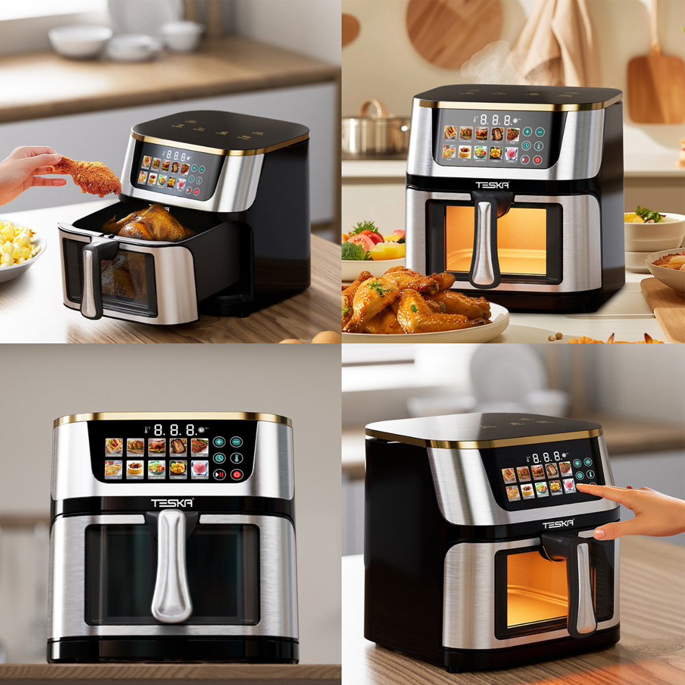 Frigider cu aer cald Teska TK-21S-3, Capacitate 10L, 1400W, Otel Inoxidabil, 10 Programe Prestabilite, Ecran Tactil IMD One Touch, Fereastra de Vizualizare