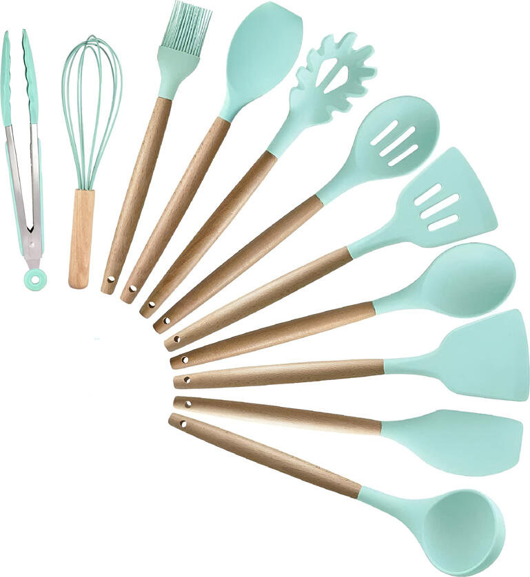 NO Brand Kitchen Utensils 12 Pcs Set (Small Size), Light Blue