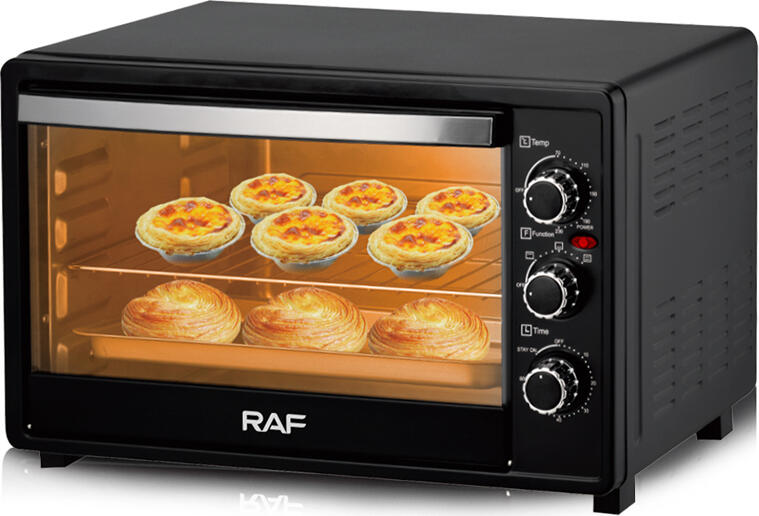 Cuptor Electric Raf R.5315B, Capacitate 35L, Putere 1500W, Otel Inoxidabil, Negru, Multigatire pentru Carne, Pizza si Patiserie