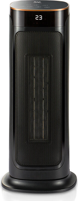 Raf R.1402 Indoor Ceramic Fan Heater, 2000W, 3 Heating Modes, Adjustable Thermostat, Tip-over and Overheat Protection, Remote Control, Black
