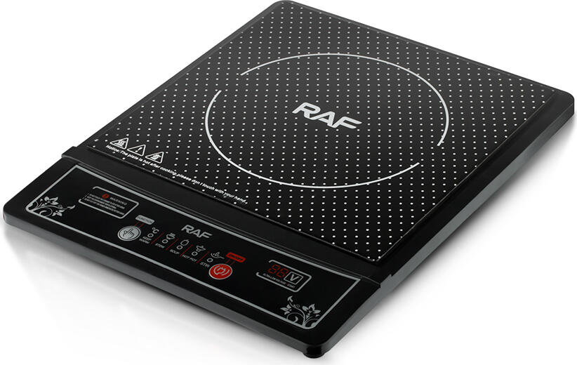 Plita cu inductie Raf R.8015 cu un arzator 2000W, Suprafata din sticla ceramica, Control Touch cu Display LED, Timer si Reglare Temperatura, Neagra