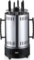 RAF R.8612 Electric Vertical Rotating BBQ Grill, 1500W Smokeless Rotating Oven, Infrared Flash Heating, 6-8 Skewers, Stainless Steel, Silver/Black