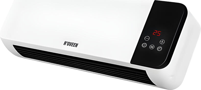 N'OVEEN HC1200 LED Air Curtain, 1000W/2000W Heater, 18-45°C Temp Range, Remote Control, 8h Timer, Automatic Oscillation, Wall Mount, White