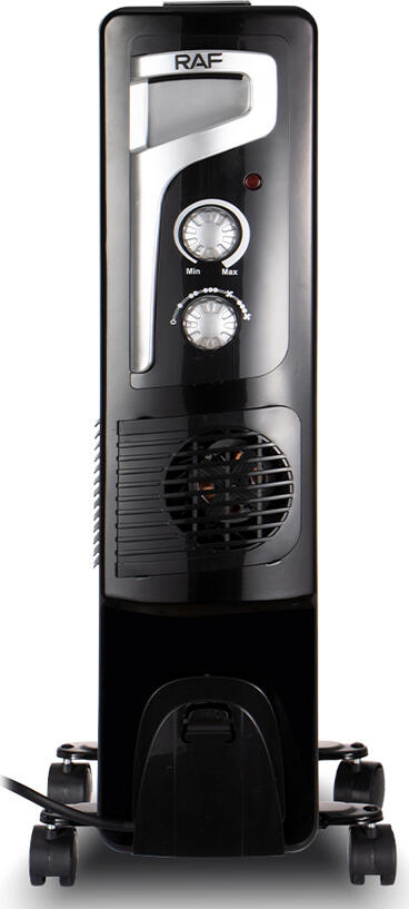 Calorifer pe ulei Raf R.1329B, 2900W, 13 Sectii, 5 Nivele de Caldare, Ventilator Turbo Integrat, Termostat, Protectie Supracalire, Negru Mat