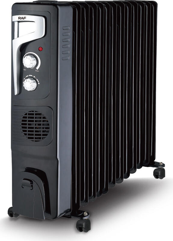 Raf Oil Radiator + Turbo Fan R.1329B, 13 Sections, 2900W, Black