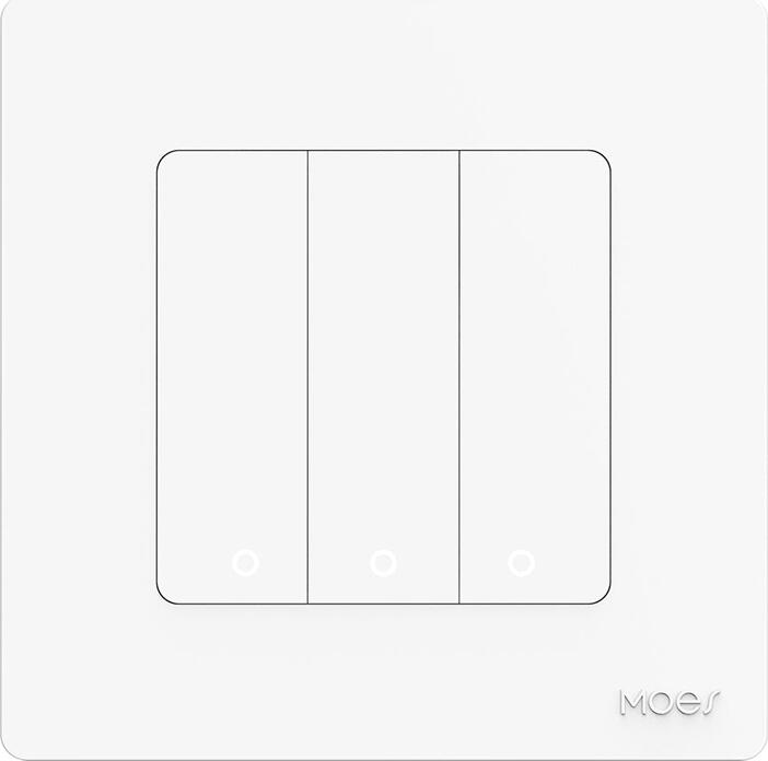 Moes Zigbee Star Ring Smart Push Button Switch 3 Gang (Neutral Optional), White