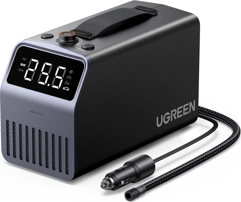 UGREEN Portable Tire Inflator Pro, 4500 mAh Battery, 150 PSI, ET723, Black