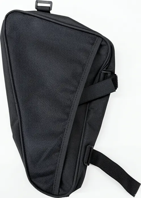 B-SOUL Bicycle Triangle Frame Bag, Waterproof Durable Textile Storage Pouch with Reflective Safety Strips and Quick-Fix Velcro Straps, Black