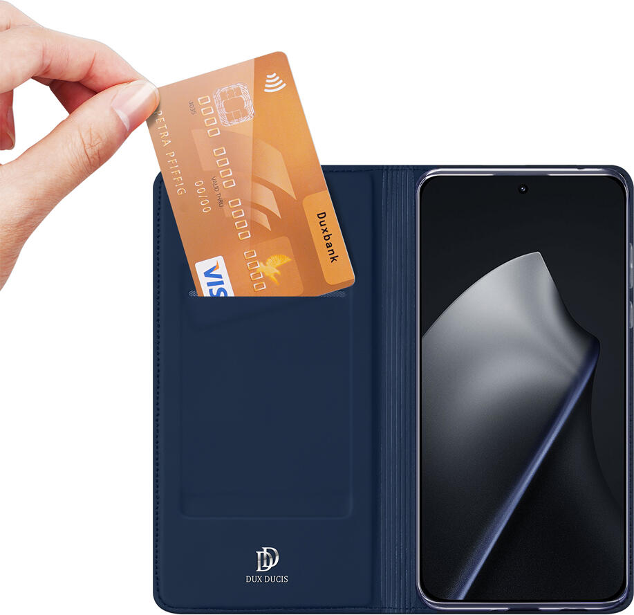 Чехол-книжка DUX DUCIS SKINPRO для Xiaomi 15T, цвет синий, кожаный PU противоударный кейс с TPU вставкой, слотом для карт и функцией подставки