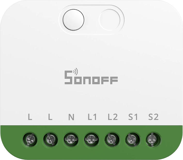 Intrerupator Smart Sonoff MINI-2GS Mini Duo 2 Canale, Matter peste Wi-Fi, Sarcina Maxima Totala 16A, 10A per Canal, Apple Home, Google Home, Alexa