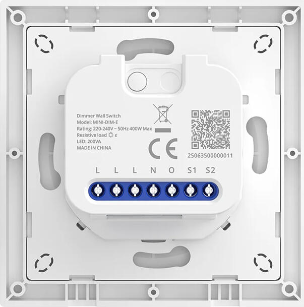 Sonoff MINI-DIM-E Smart Dimmer Switch, Matter over Wi-Fi, 220-240V, 400W Resistive/200VA LED, Trailing-Edge Dimming, Apple Home, Google Home, Alexa