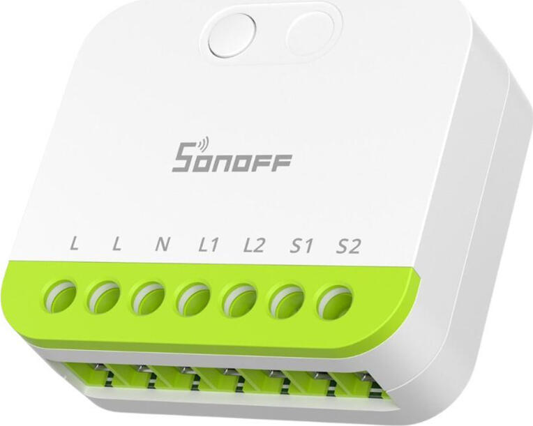 Sonoff MINI-ZB2GS Mini Duo 2-Gang Zigbee 3.0 Smart Switch Module, 10A per Channel, 16A Total Load, 110-240V AC, Matter Compatible, Router Mode