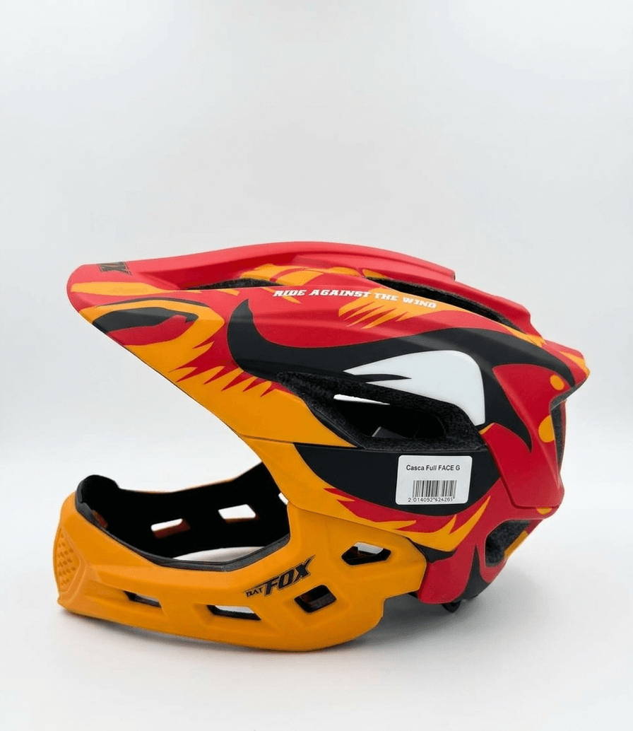 Casca Full Face Fox "Flame" Portocaliu-Roșu - Piese/Accesorii > Echipament de protecție