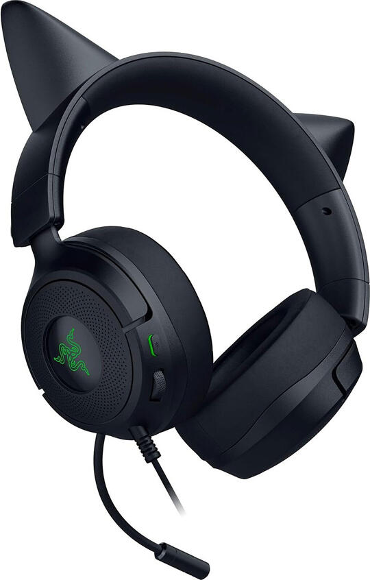 Игровая гарнитура Razer Kraken Kitty V3 X, звук 7.1 Surround Sound, 40-мм драйверы TriForce, кардиоидный микрофон HyperClear, закрытые полноразмерные, 3.5 мм