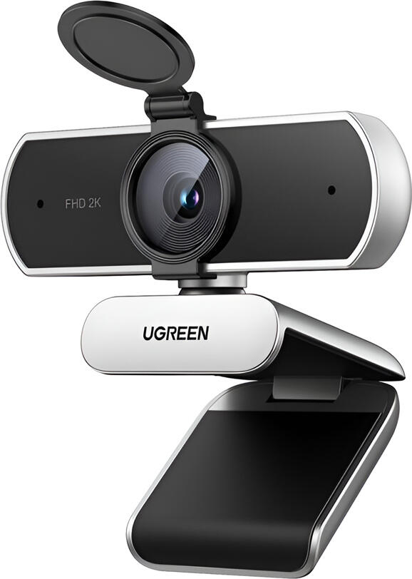 Веб-камера UGREEN CM825 2K, 2560x1440p 30FPS, сенсор 4MP CMOS, угол обзора 80°, двойные микрофоны с шумоподавлением, шторка приватности, USB-A, серый