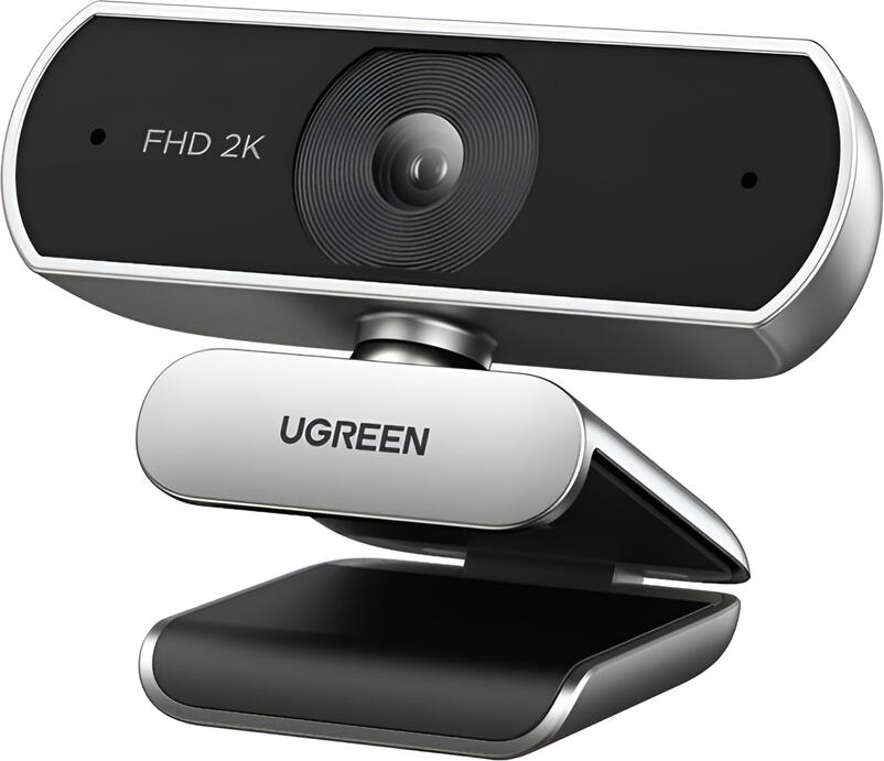 Веб-камера UGREEN CM825 2K, 2560x1440p 30FPS, сенсор 4MP CMOS, угол обзора 80°, двойные микрофоны с шумоподавлением, шторка приватности, USB-A, серый
