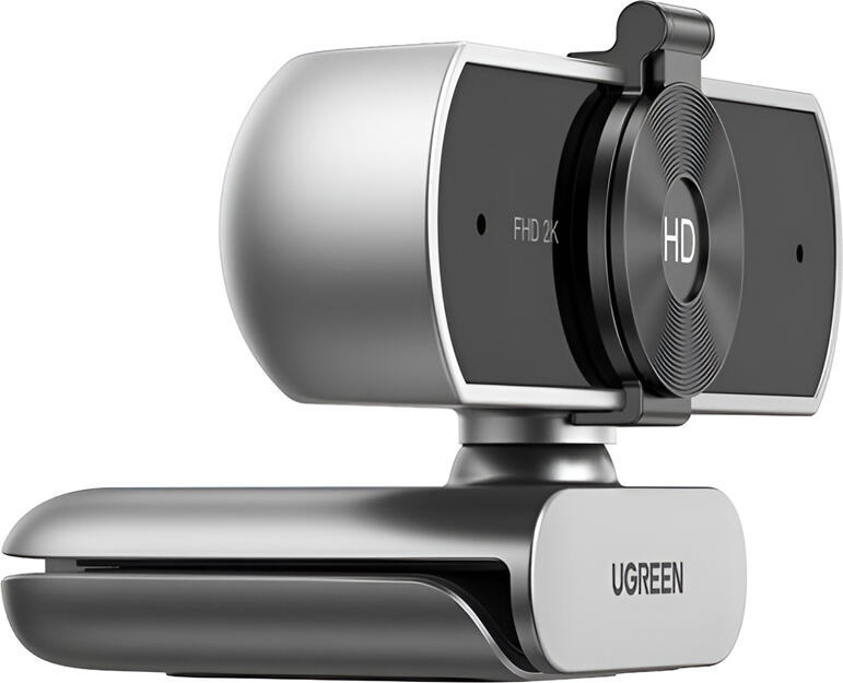 Веб-камера UGREEN CM825 2K, 2560x1440p 30FPS, сенсор 4MP CMOS, угол обзора 80°, двойные микрофоны с шумоподавлением, шторка приватности, USB-A, серый