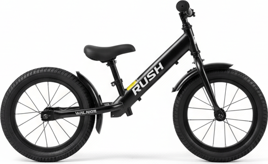 Bicicleta fara pedale Rush 14 negru - Biciclete > Roti12 - 2/4 ani